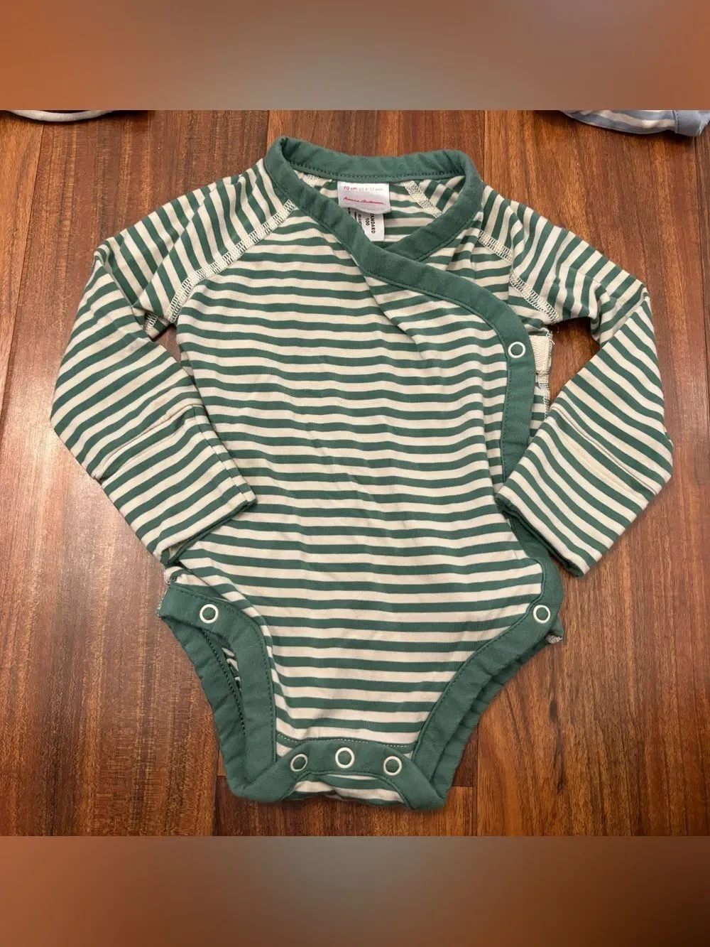 Hanna Andersson 3 Layette Tencel Stripe Crossover Bodysuits